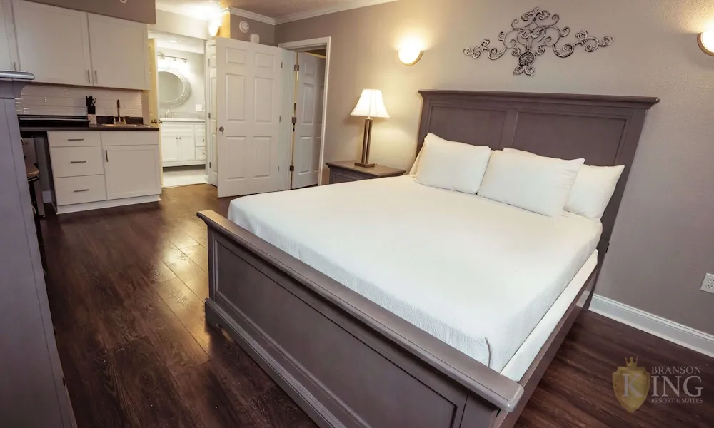 Experience comfort and space in our 1-Bed Condo, offering a well-appointed bedroom and cozy living area.