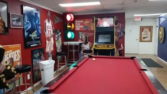 game room with pool table