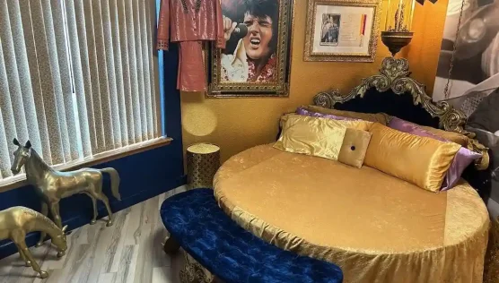 oval bed fountain-Formica table